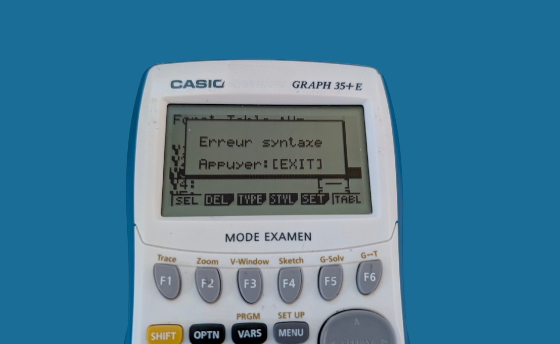 "Erreur argument" sur calculatrice Casio Graph : Causes et Solutions